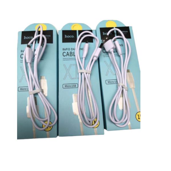 CABLES USB MICRO V8 BLANCO HOCO X1 COLOR BLANCO