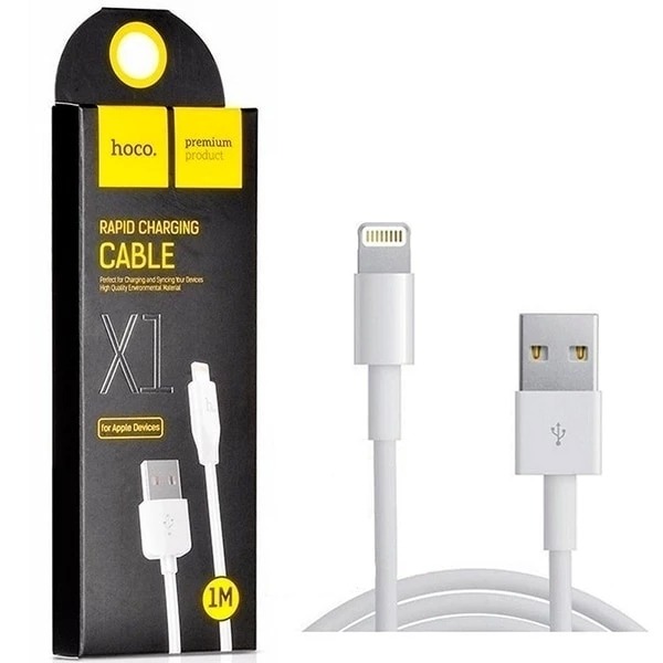 CABLES USB IPHONE LIGHTNING NEGRO HOCO X1 CAJA NEGRA