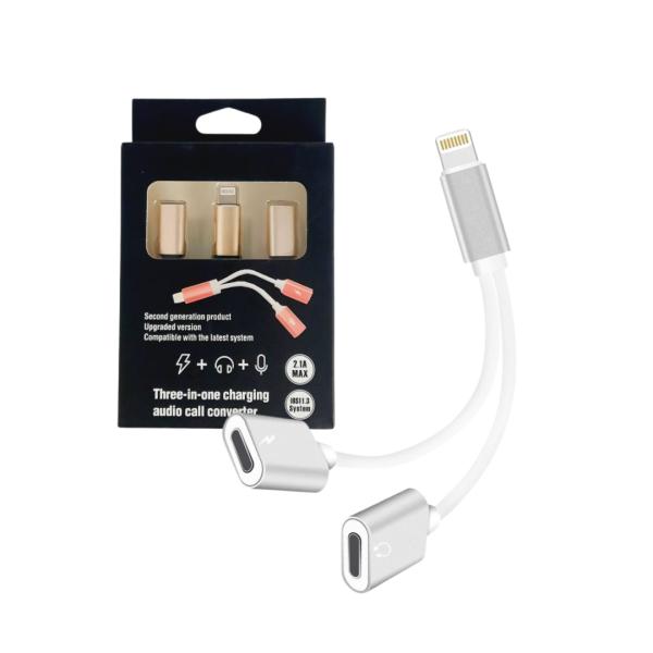 ADAPTADOR  USB IPHONE LIGHTNING SPLITTER DE 1 A 2 USB IPHONE LIGHTNING CON CABLE