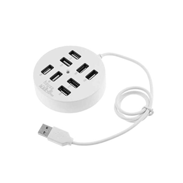 HUB USB A 1 USB A 8 USB A CON CABLE DE 60 CM COLOR BLANCO