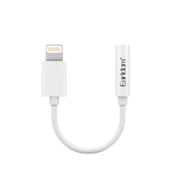 ADAPTADOR  USB LIGHTNING A 3.5 MM A USB LIGHTNING IPHONE ET-OT49 EARLDOM BLANCO