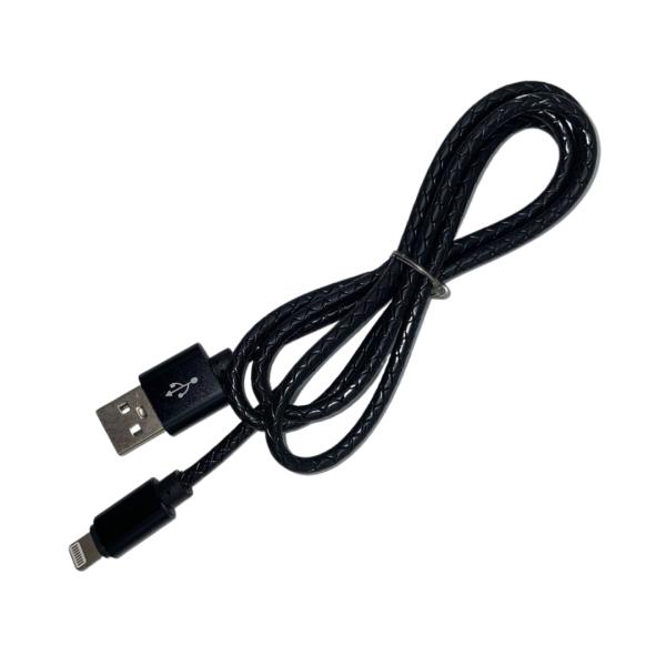 CABLES USB LIGHTNING IPHONE CON LINEAS DE RELIEVE COLOR NEGRO