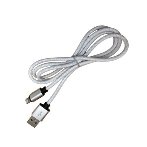 CABLES USB LIGHTNING IPHONE CON LINEAS DE RELIEVE COLOR BLANCO