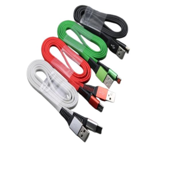 CABLES USB MICRO V8 PLANO COLOR NEGRO