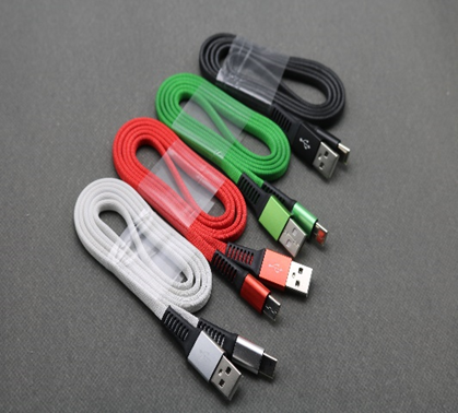 CABLES USB MICRO V8 PLANO COLOR ROJO