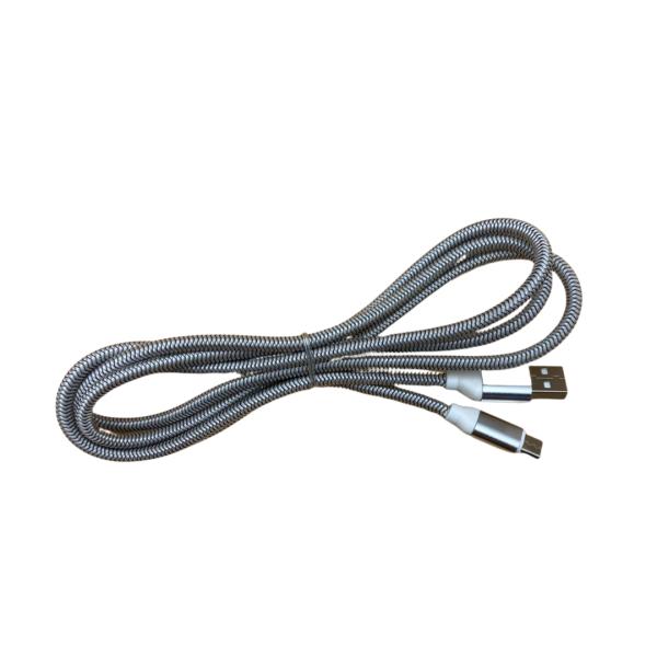 CABLES USB TIPO-C PATRON DE DRAGON 1.5 METROS CARGA RAPIDA  COLOR SILVER