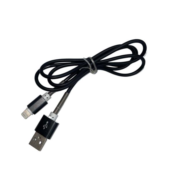 CABLES USB LIGHTNING IPHONE ANTIRUPTURA COLOR NEGRO
