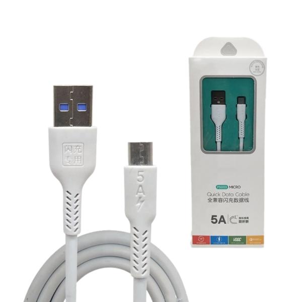 CABLES USB MICRO V8 PS003 COLOR BLANCO
