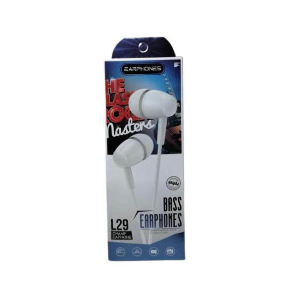 AUDIFONOS MANOS LIBRES CON CABLE STEREO MP3 L29 COLOR BLANCO