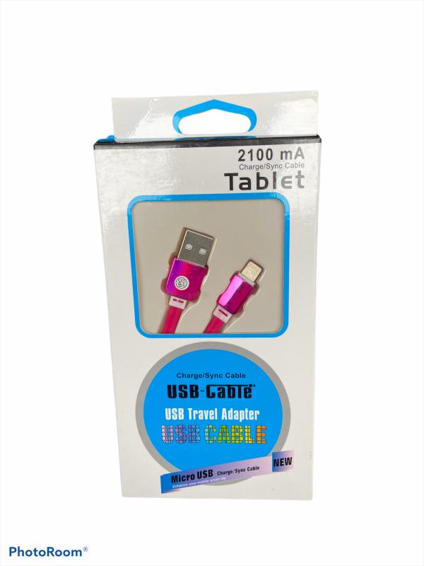 CABLES USB LIGHTNING IPHONE LISO  CARGA RAPIDA 2.1 A COLOR FUSCIA