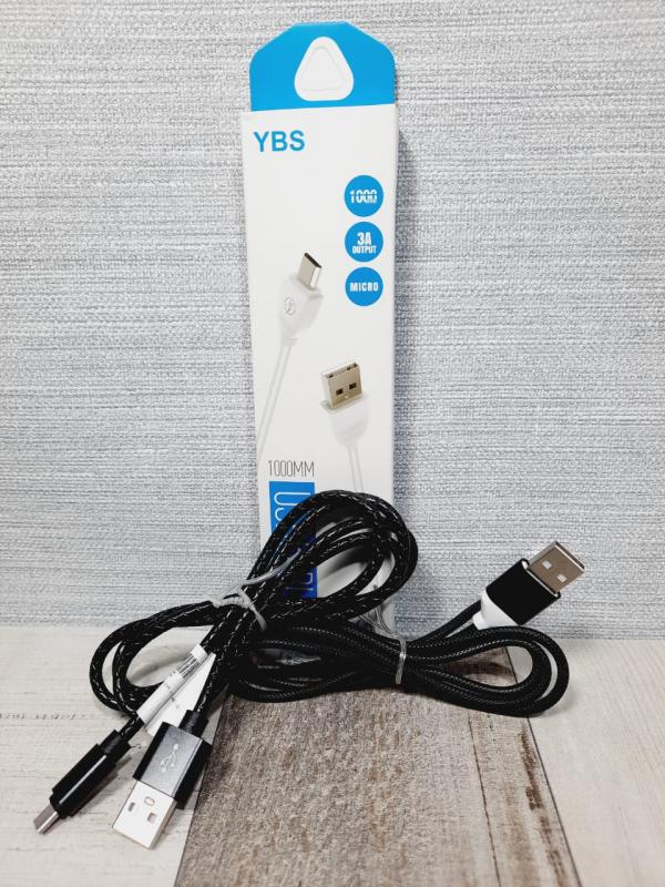 CABLES USB MICRO V8 YBS Y1 + LIGHTNING IPHONE + TYPE C - CON LINEAS DE RELIEVE