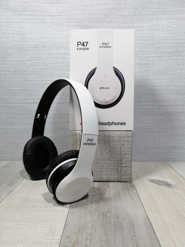 AUDIFONOS MANOS LIBRES BLUETOOTH STEREO MP3 WIRELESS P47 COLOR BLANCO