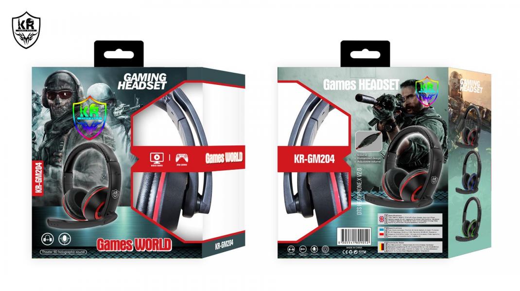 AUDIFONOS GAMING HEADSET CON CABLE STEREO MP3 KR-GM204 PS4 XBOX COLOR VERDE
