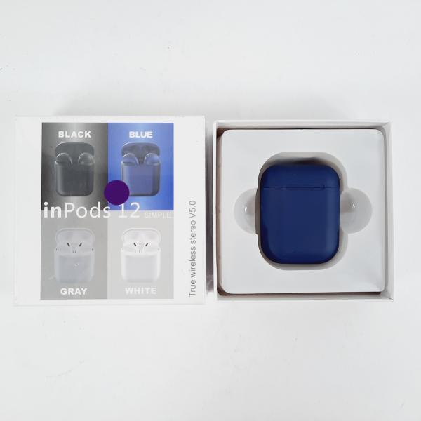 AUDIFONOS MANOS LIBRES BLUETOOTH TWS AIRPODS INPODS 12 I12 COLOR AZUL