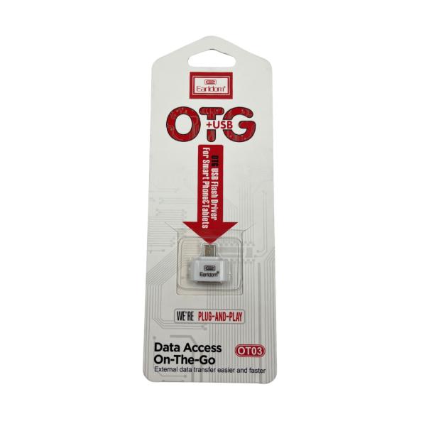 OTG USB TIPO A O NORMAL A MICRO USB V8 ET-OT03 EARLDOM BLANCO