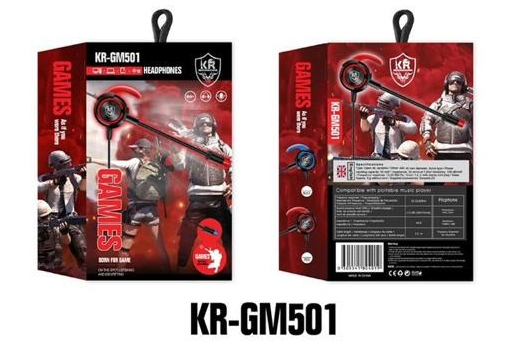 AUDIFONOS MANOS LIBRES CON CABLE STEREO MP3 KR-GM501 PS4 XBOX COLOR ROJO