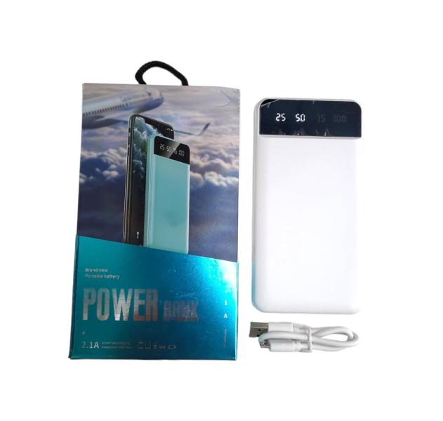 BATERIA DE EMERGENCIA POWER BANK 20000 MAH CABLES USB  - COLOR BLANCO