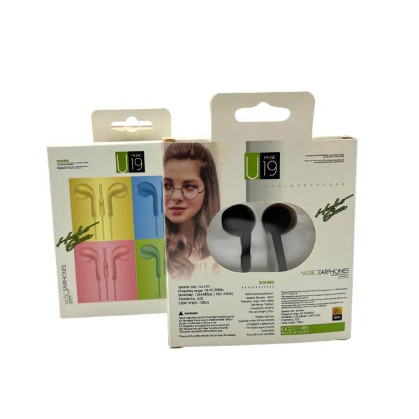 AUDIFONOS MANOS LIBRES CON CABLE STEREO MP3 U19 COLOR NEGRO