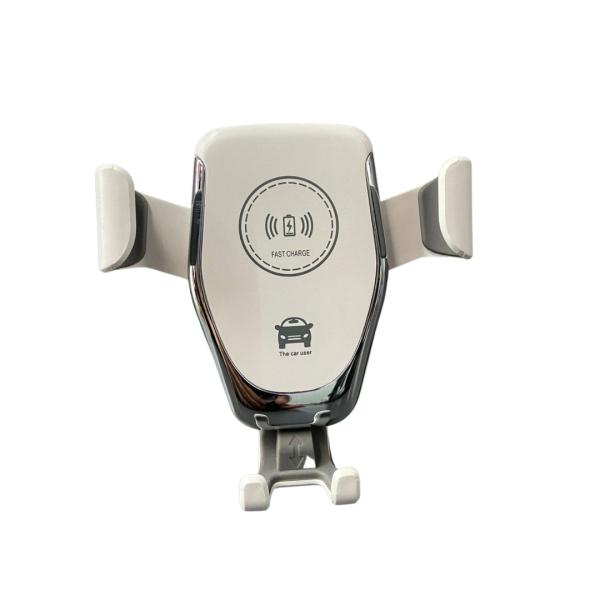 HOLDER PARA CARRO CARGADOR DE CELULAR  CON CARGA INALAMBRICO Q12 BLANCO