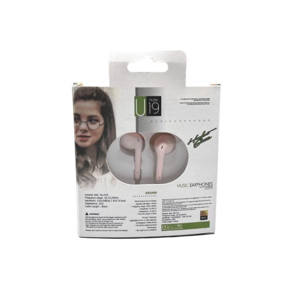 AUDIFONOS MANOS LIBRES CON CABLE STEREO MP3 U19 COLOR BLANCO