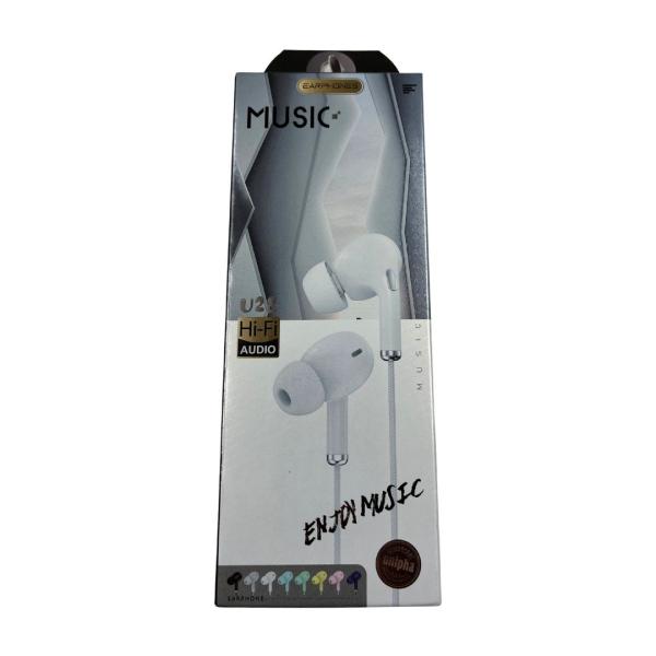 AUDIFONOS MANOS LIBRES CON CABLE STEREO  U28  COLOR BLANCO