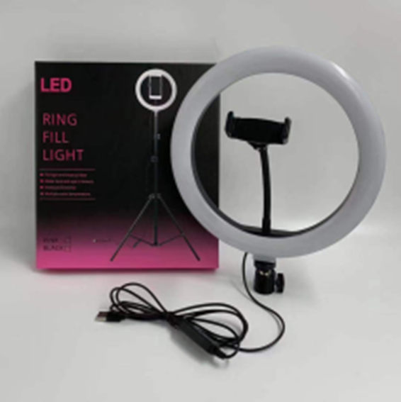 ARO DE LUZ 26 CM CON HOLDER PARA TRIPODE CON CONTROL Y CONECTOR USB TAMA&Ntilde;O + TRIPODE DE 2.1 MTS 26 CM