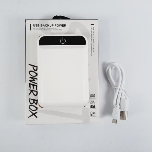 BATERIA DE EMERGENCIA POWER BANK 10000 MAH CON FOCO COLOR BLANCO