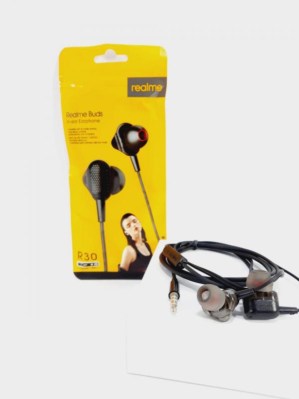 AUDIFONOS MANOS LIBRES CON CABLE STEREO MP3 REALME R30 NEGRO
