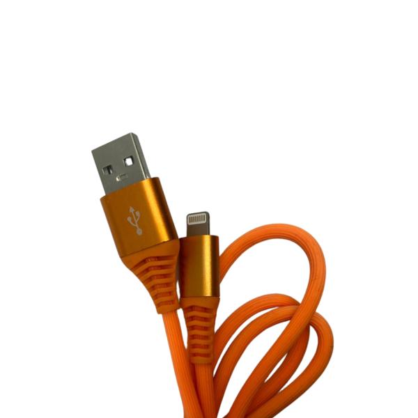 CABLES USB IPHONE LIGHTNING DE ALTO BRILLO COLOR NARANJA