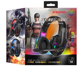 AUDIFONOS MANOS LIBRES CON CABLE STEREO MP3 GAMING HEADSET K9000 PS4 XBOX COLOR RGB