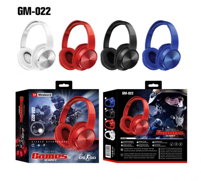 AUDIFONOS MANOS LIBRES BLUETOOTH STEREO MP3 GM022 COLOR NEGRO