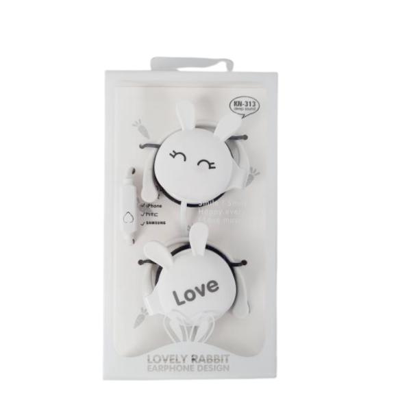 AUDIFONOS MANOS LIBRES CON CABLE STEREO MP3 KN313 COLOR BLANCO