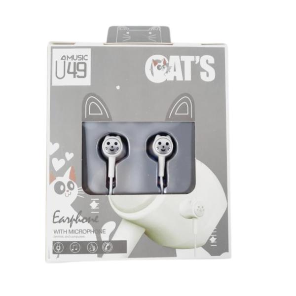 AUDIFONOS MANOS LIBRES CON CABLE STEREO MP3 U49 COLOR BLANCO