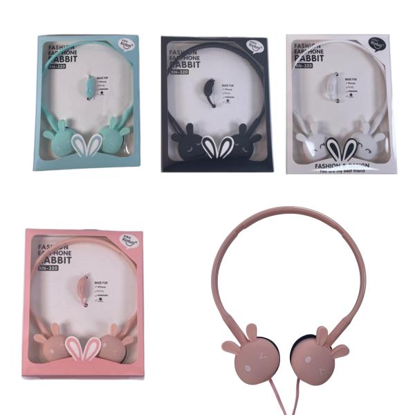 AUDIFONOS MANOS LIBRES CON CABLE STEREO MP3 KN-320 COLOR NEGRO