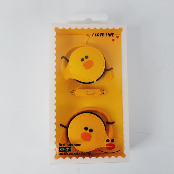 AUDIFONOS MANOS LIBRES CON CABLE STEREO MP3 KN211 COLOR AMARILLO