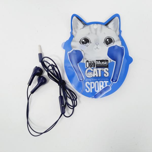 AUDIFONOS MANOS LIBRES CON CABLE STEREO MP3 U69 COLOR AZUL