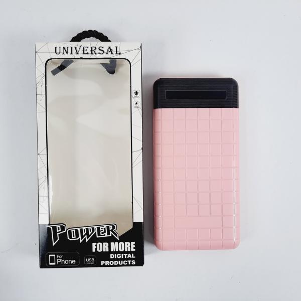 BATERIA DE EMERGENCIA POWER BANK 20000 MAH  MARCADOR CON NUMEROS LED COLOR ROSADO NEGRO