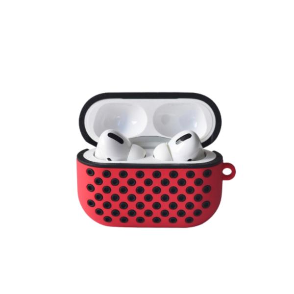 ESTUCHE PARA AUDIFONOS AIRPODS PRO NIKE  EARPODS INPODS COLOR ROJO CON NEGRO