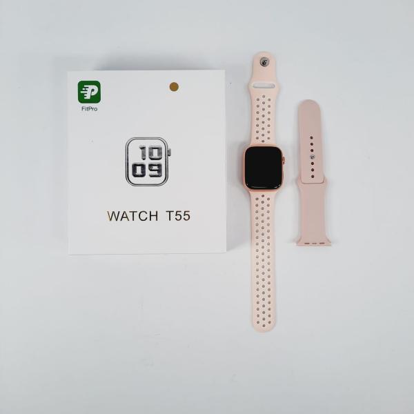 RELOJ INTELIGENTE SMART WATCH T55 COLOR ROSADO