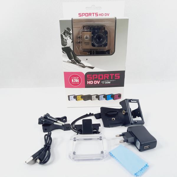 CAMARA DEPORTIVA TIPO GO PRO 1080P H264 DORADO