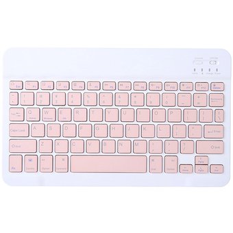 TECLADO PORTATIL INALAMBRICO BLUETOOTH COLOR ROSADO