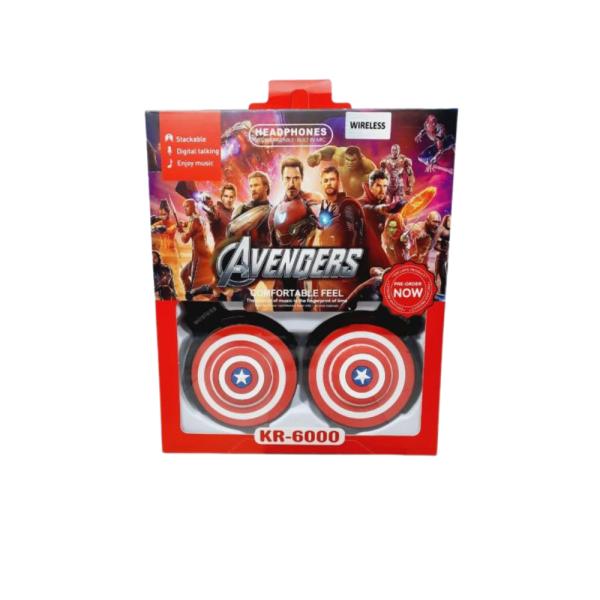 AUDIFONOS MANOS LIBRES BLUETOOTH  STEREO KR-6000 COLOR 29 CAPITAN AMERICA