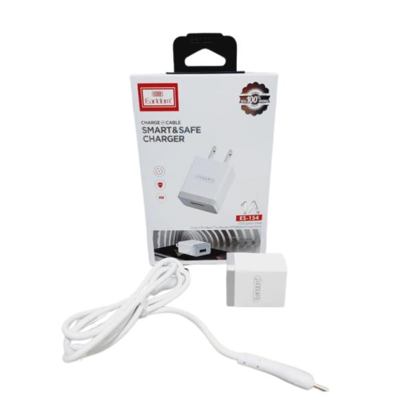 CARGADOR CUBO CASA ES-154 SALIDA USB  EARLDOM CABLE V8 MICRO ES-154M