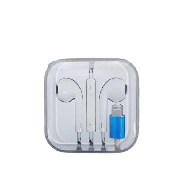 AUDIFONOS MANOS LIBRES CONECTOR LIGHTINING IPHONE PASTILLA CON CABLE STEREO MP3