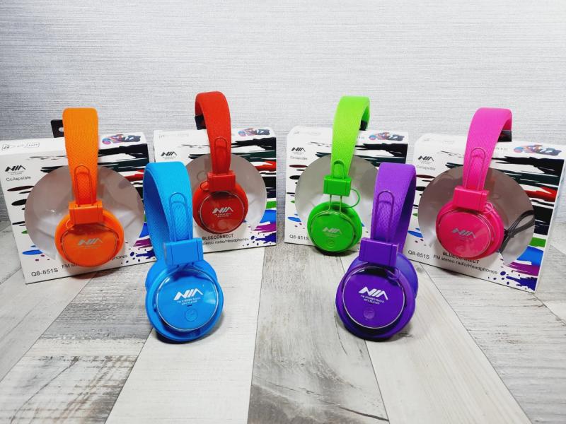 AUDIFONOS MANOS LIBRES BLUETOOTH STEREO MP3 WIRELESS Q8 COLOR AZUL
