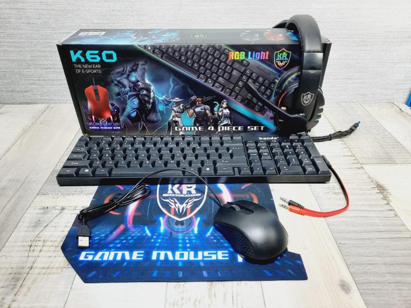 SET O KIT DE TECLADO, MOUSE, MOUSE PAD Y AUDIFONO RGB K80