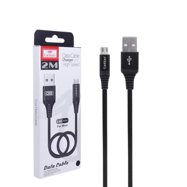 CABLES USB MICRO V8  EC-038M 2M EARLDOM NEGRO
