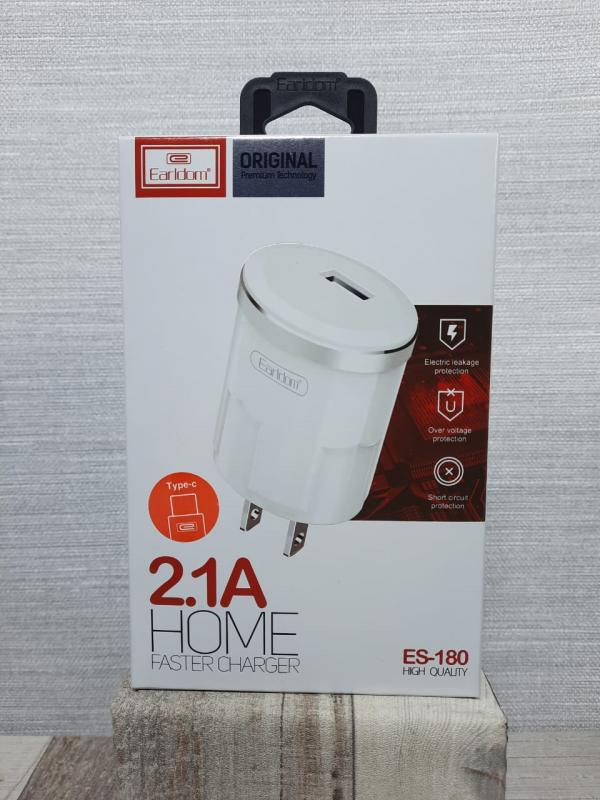 CARGADOR CUBO CASA ES-180C CON CABLE TIPO-C EARLDOM