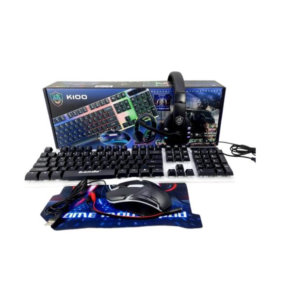 SET O KIT DE TECLADO RGB , MOUSE RGB , MOUSE PAD Y AUDIFONO RGB K100