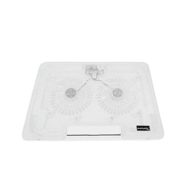 VENTILADOR BASE PARA LAPTOP DOS ABANICOS COLOR N99 CON LUZ BLANCO